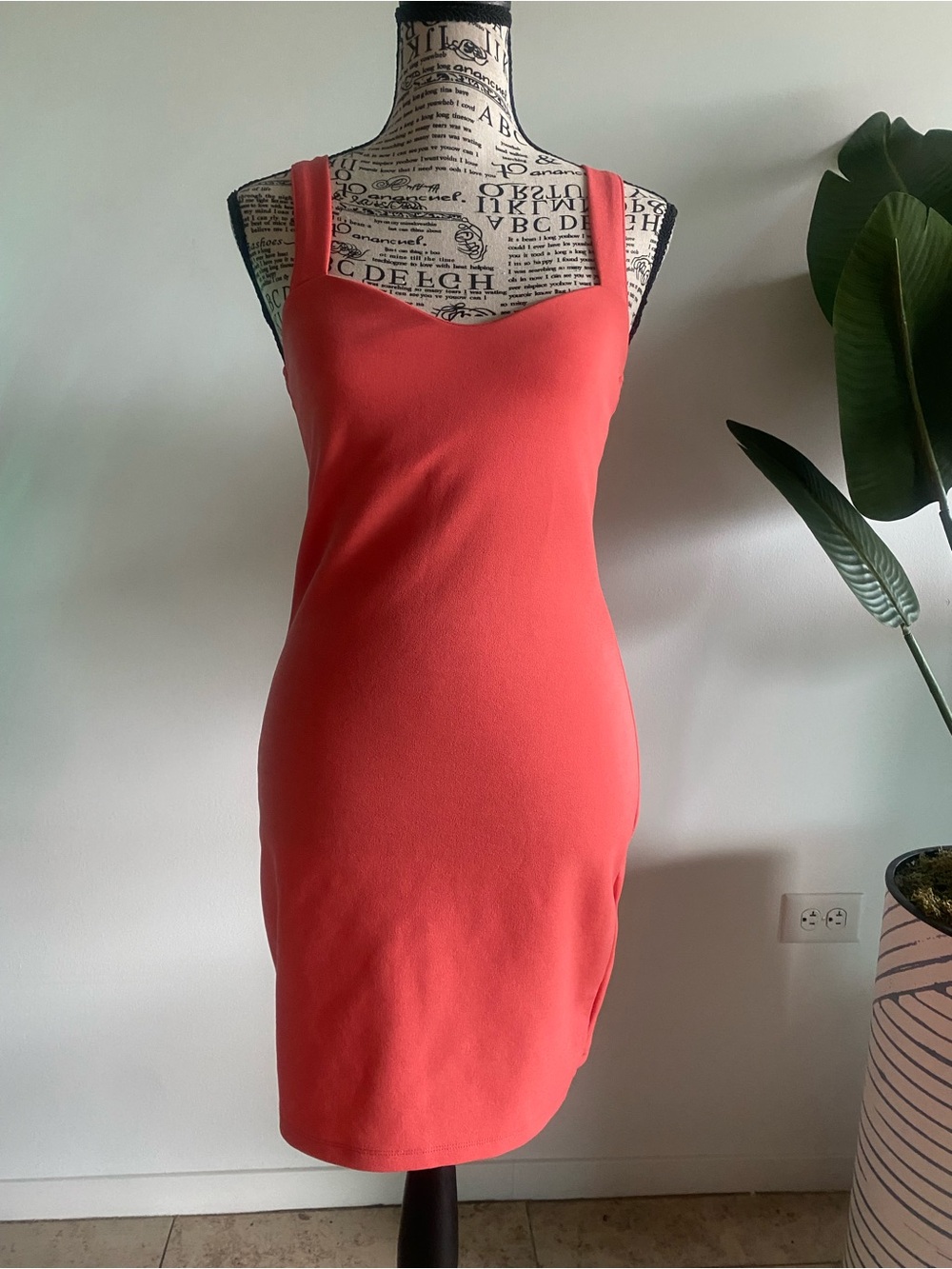 Zara Coral Pink Bodycon Mini Dress